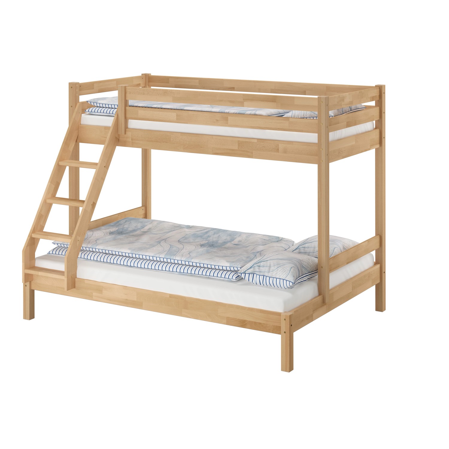 Erst-Holz Etagenbett Holzbett 3er-Bett Buche Massiv 90 + 140 x 200 cm Model günstig online kaufen