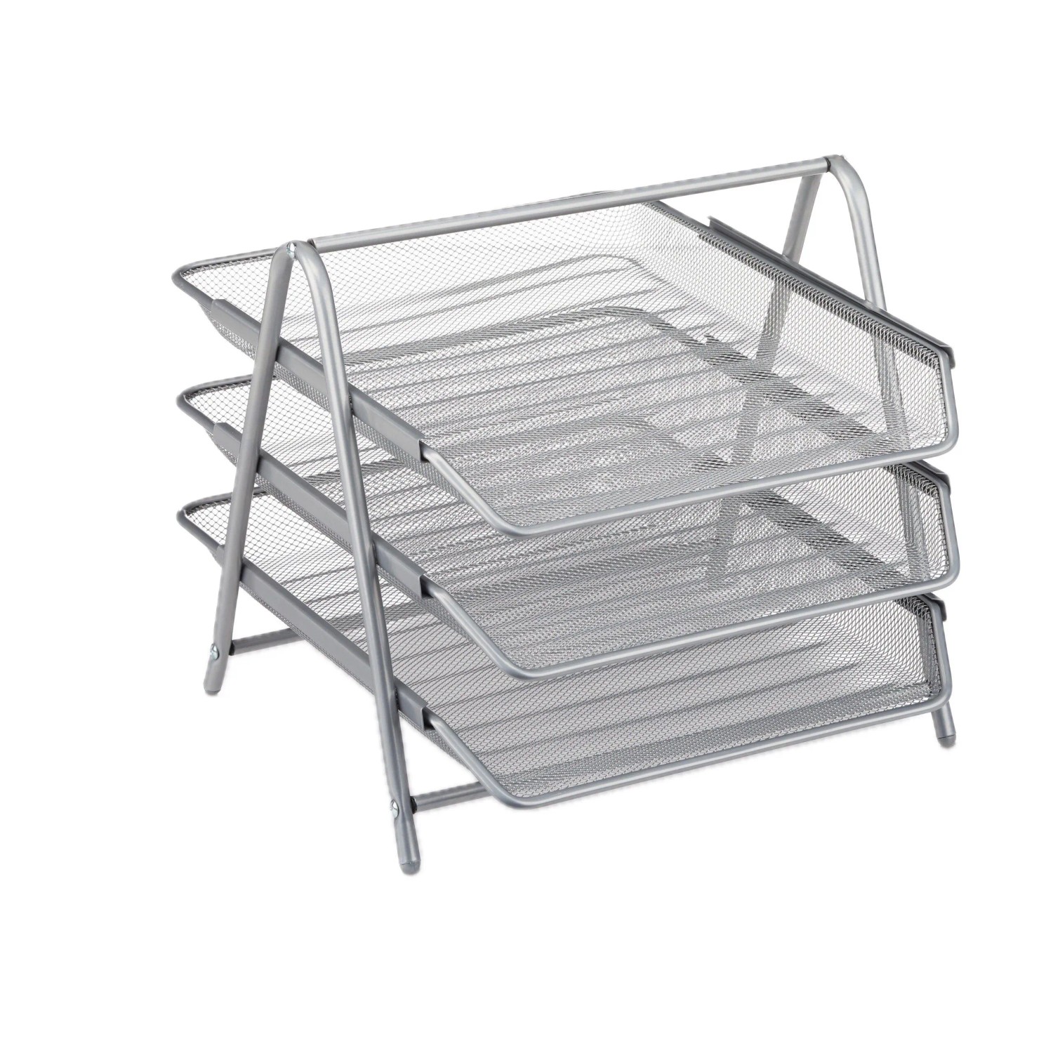 Relaxdays Dokumentenablage Metall Silber Ausziehbar 27 cm x 29,5 cm x 35,5 cm 1,1 kg