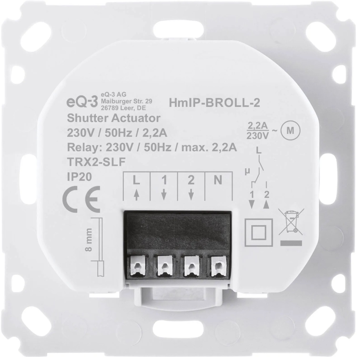 Homematic IP Rollladenaktor, weiß, Unterputz-Modul für Smart Home Rollladen- & Markisensteuerung.