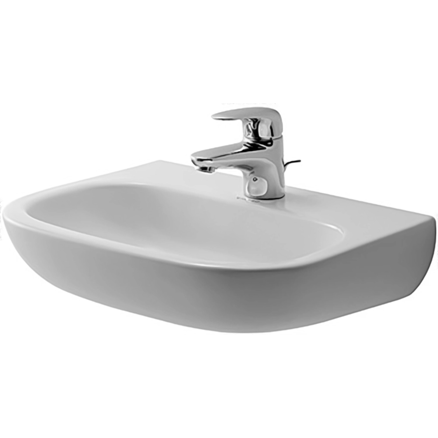 Duravit Waschbecken D-Code Med 45 cm Weiß mit 1 Hahnloch