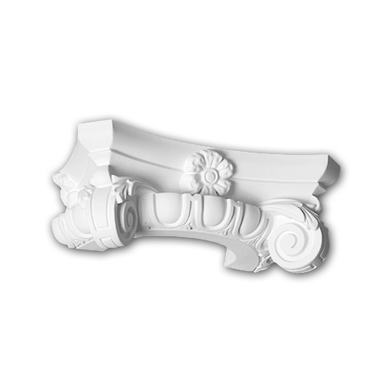PROFHOME 115006 Halbsäulen Kapitell Säule Zierelement Stuckdekor 28,0 cm x 11,0 cm x 13,7 cm Weiß