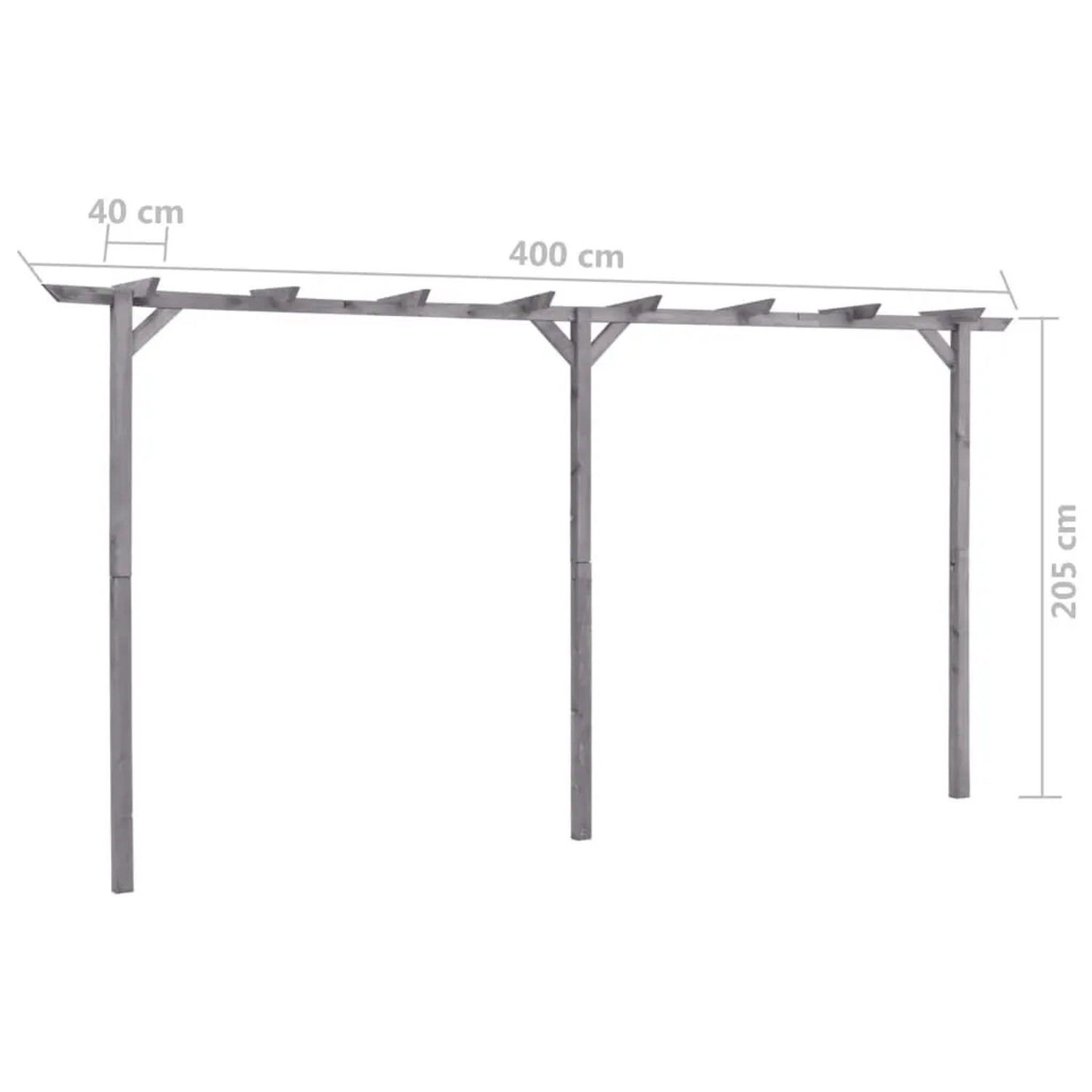 DELUKE Pergola Aus Holz LURV Grau 4x2m Kiefernholz Rankhilfe Pergola Holz Bausatz Freistehend Gartendeko Gartenbogen Gartenpergola_5
