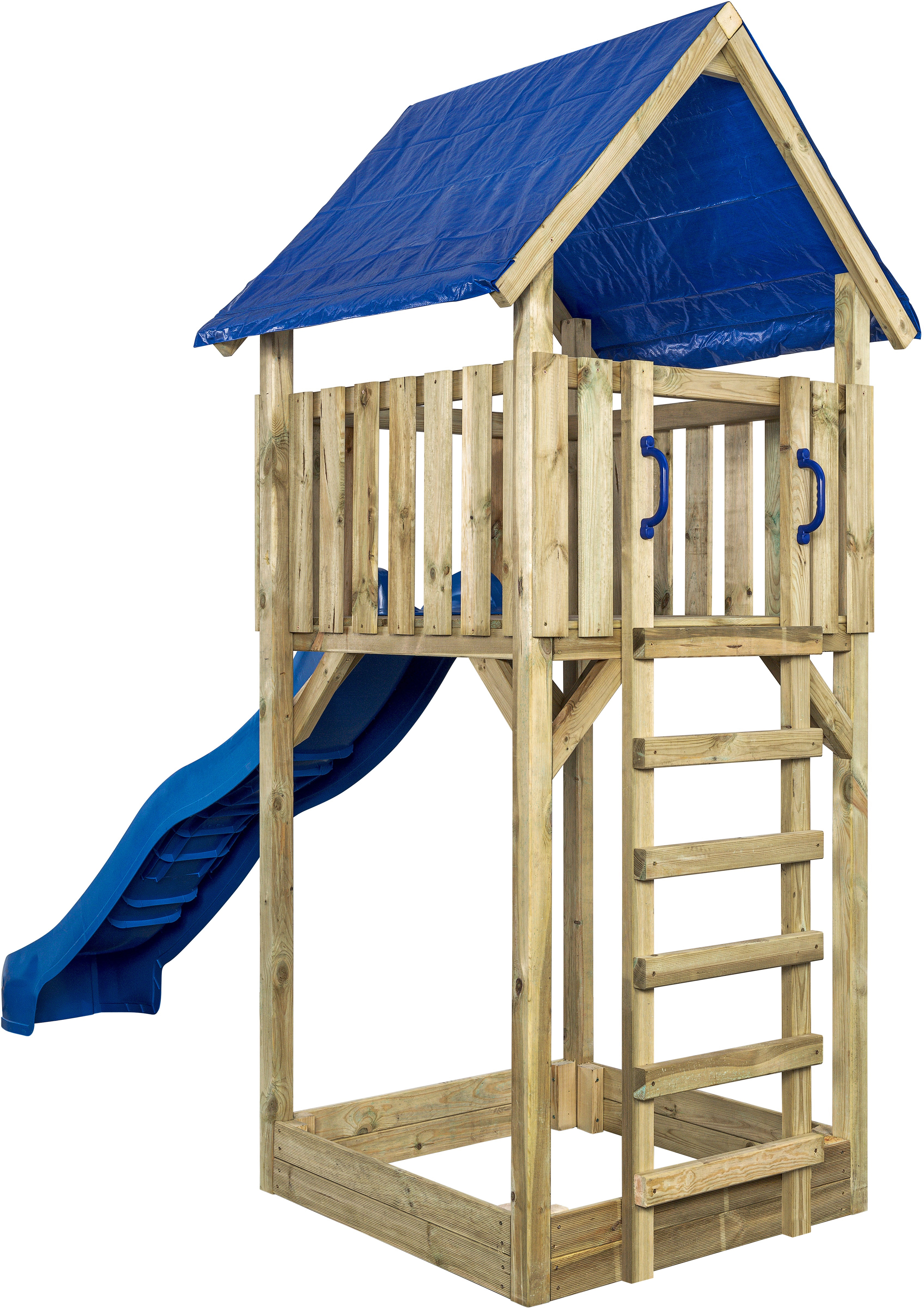 SwingKing Spielturm Lisa mit Rutsche Blau 121 cm x 350 cm x 297 cm