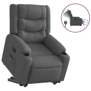 vidaXL Relaxsessel mit Aufstehhilfe Elektrisch Dunkelgrau Stoff 3206580
