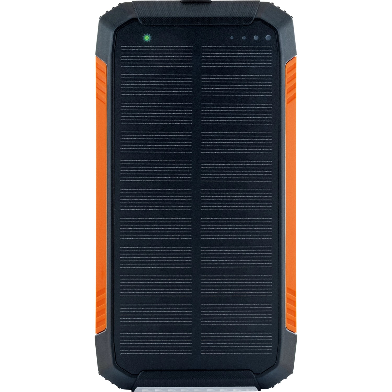 Schwaiger Solar-Powerbank mit Solarpanel und USB-Anschluss zum Aufladen mobiler Geräte.