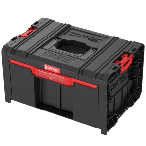 Qbrick System PRO Werkzeugbox mit Schublade, schwarz/rot, für Werkzeugaufbewahrung und Ordnung.
