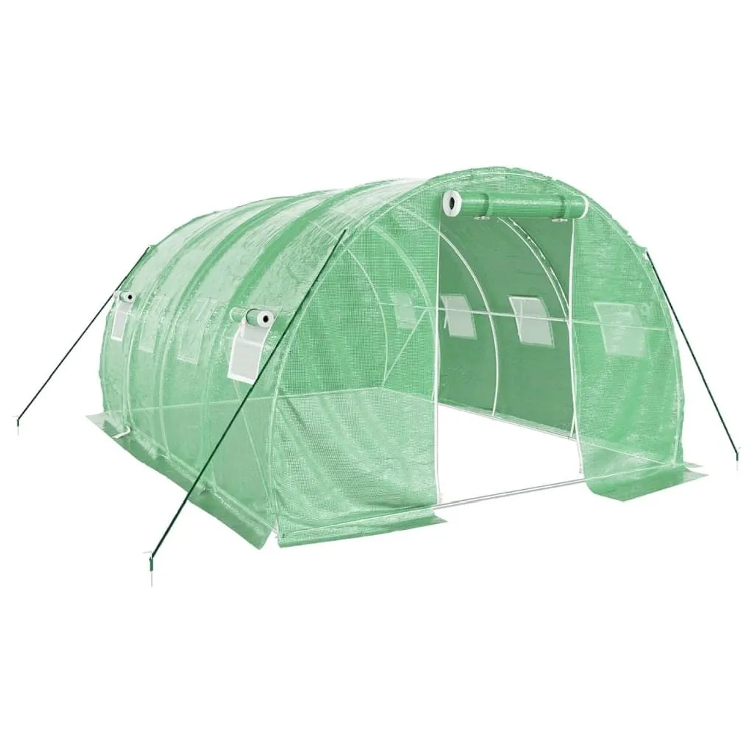 vidaXL Gewächshaus mit Stahlrahmen Grün 12 m² 4x3x2 m 3188039