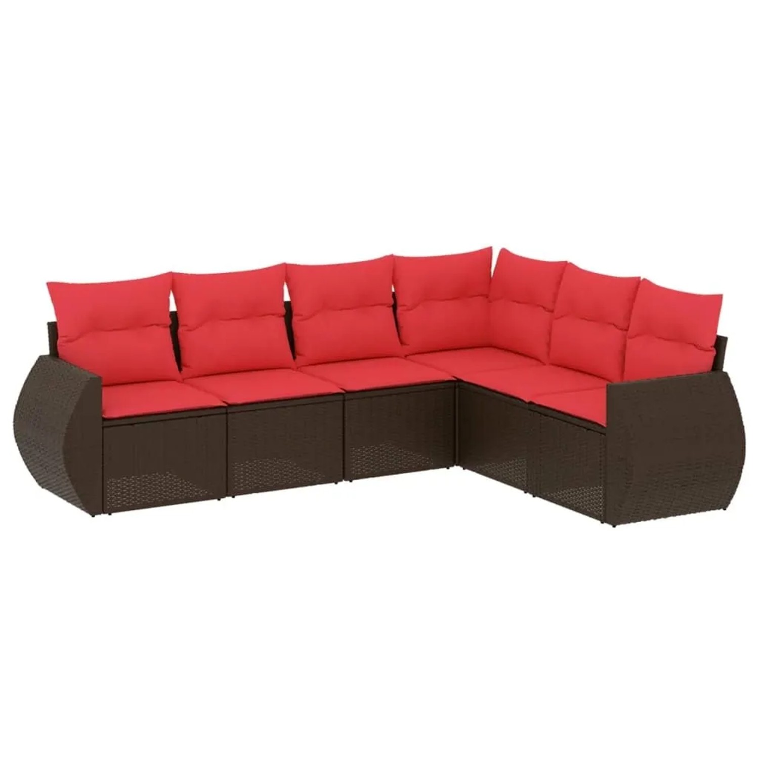 vidaXL 6-Tlg Gartensofa-Set mit Kissen Braun Polyrattan 3221413 günstig online kaufen