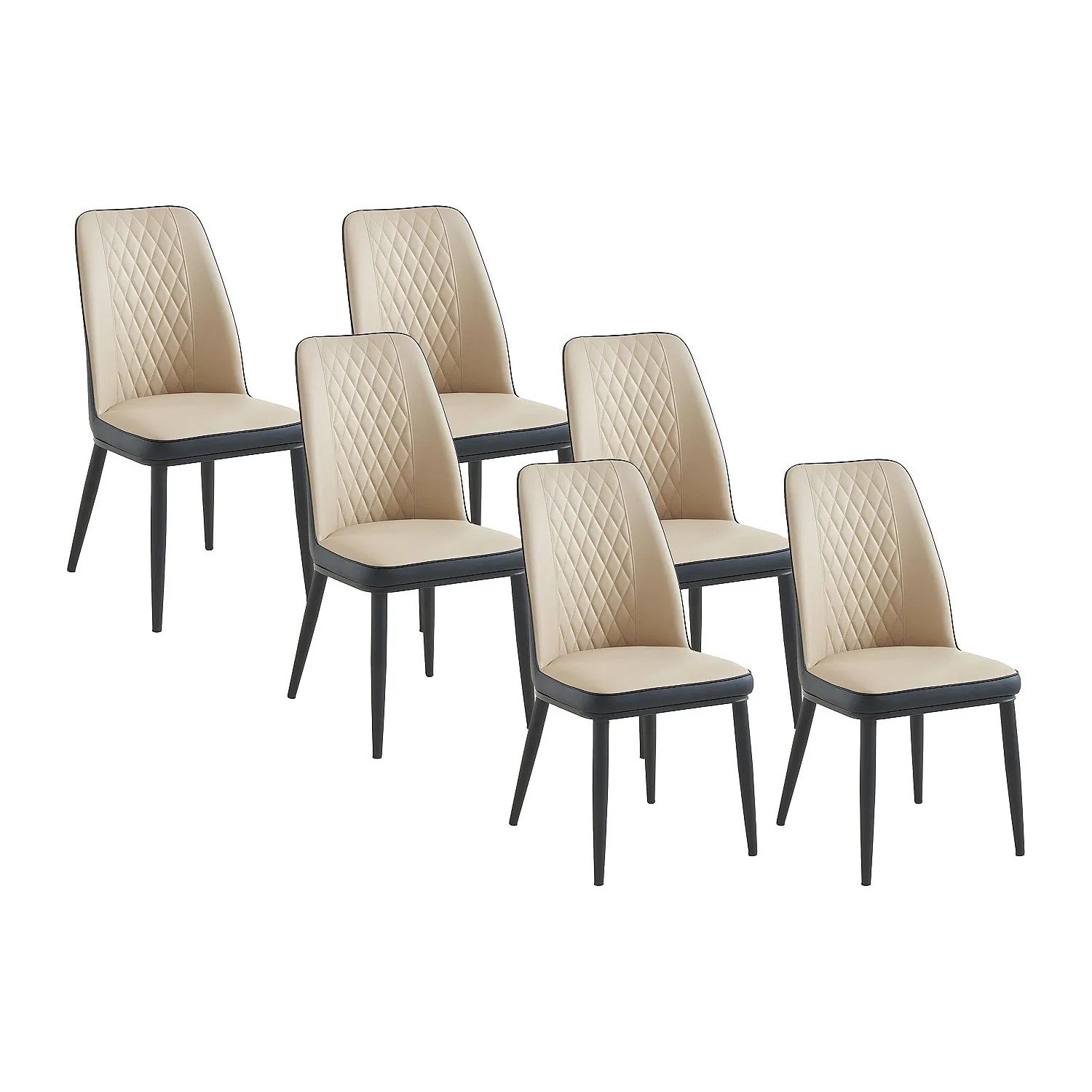 Vente-unique Stuhl Mildura Anthrazitgrau  Beige 46 cm