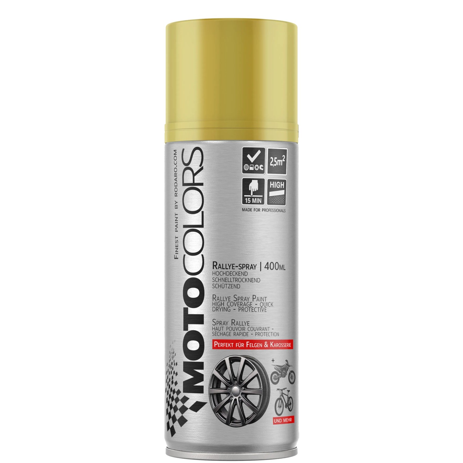MotoColors Spraylack Ralley 400ml Sprühfarbe Felgengold
