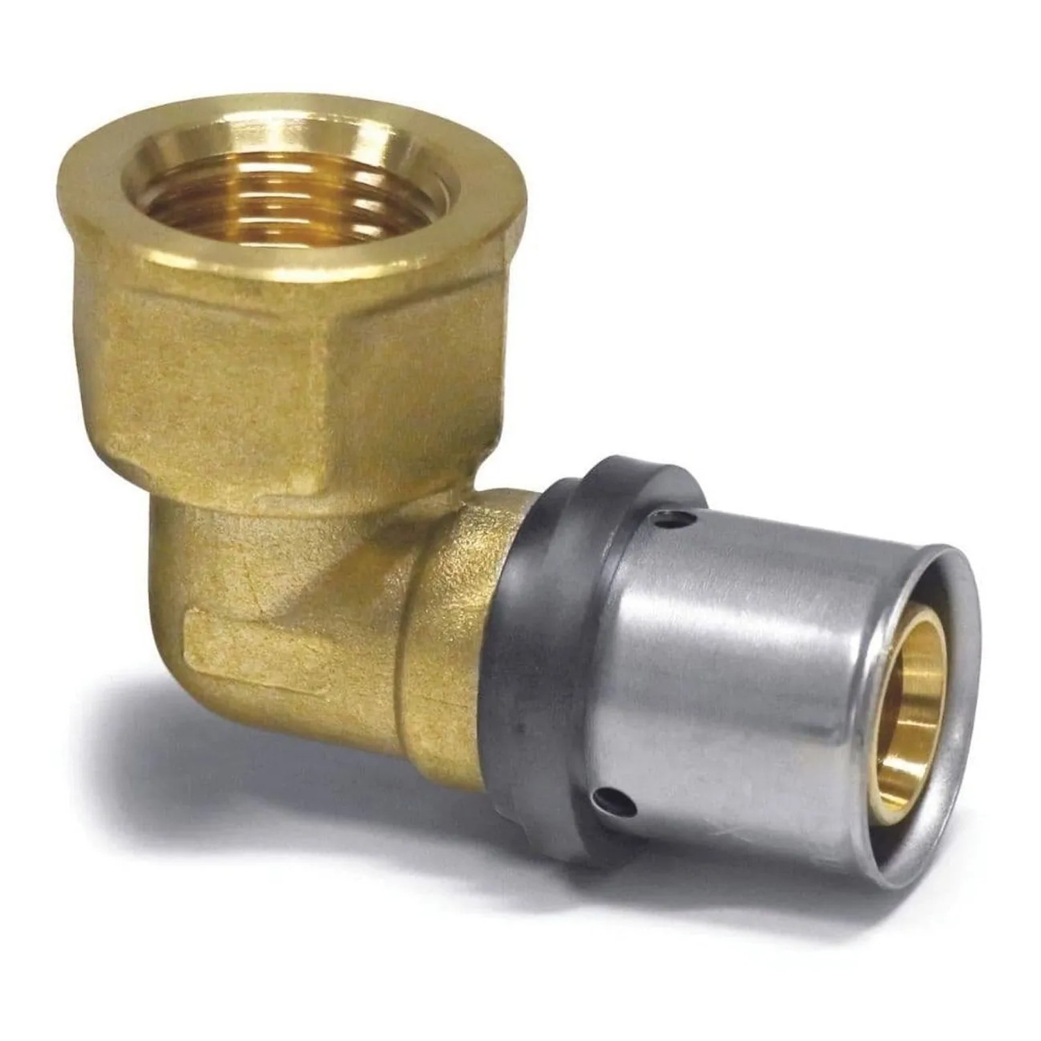 Boni-Shop Pressfitting Übergangswinkel 26 X 3 mm - 3/4 Zoll IG Metall Gold