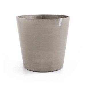 Ecopots Amsterdam Pflanztopf Taupe, Ø 80cm, mit Rollen. Ideal für große Pflanzen im Innen- und Außenbereich.