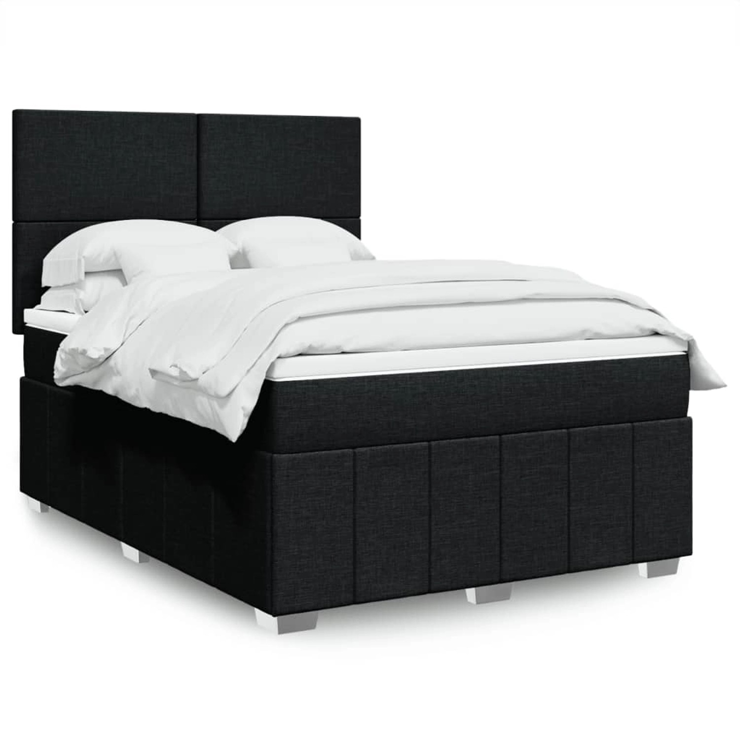 vidaXL Boxspringbett mit Matratze Schwarz 160x200 cm Stoff 3294014 günstig online kaufen