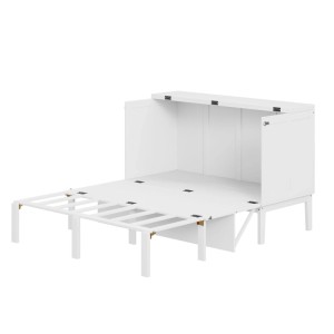 okwish Schrankbett 140x200cm mit Lattenrost Wandbett Schlafzimmer Weiß ohne Matratze