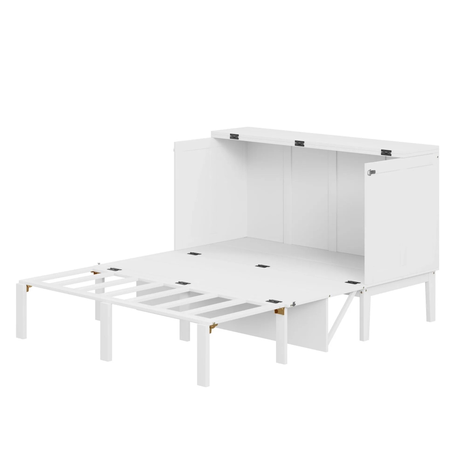 okwish Schrankbett 140x200cm mit Lattenrost Wandbett Schlafzimmer Weiß ohne Matratze