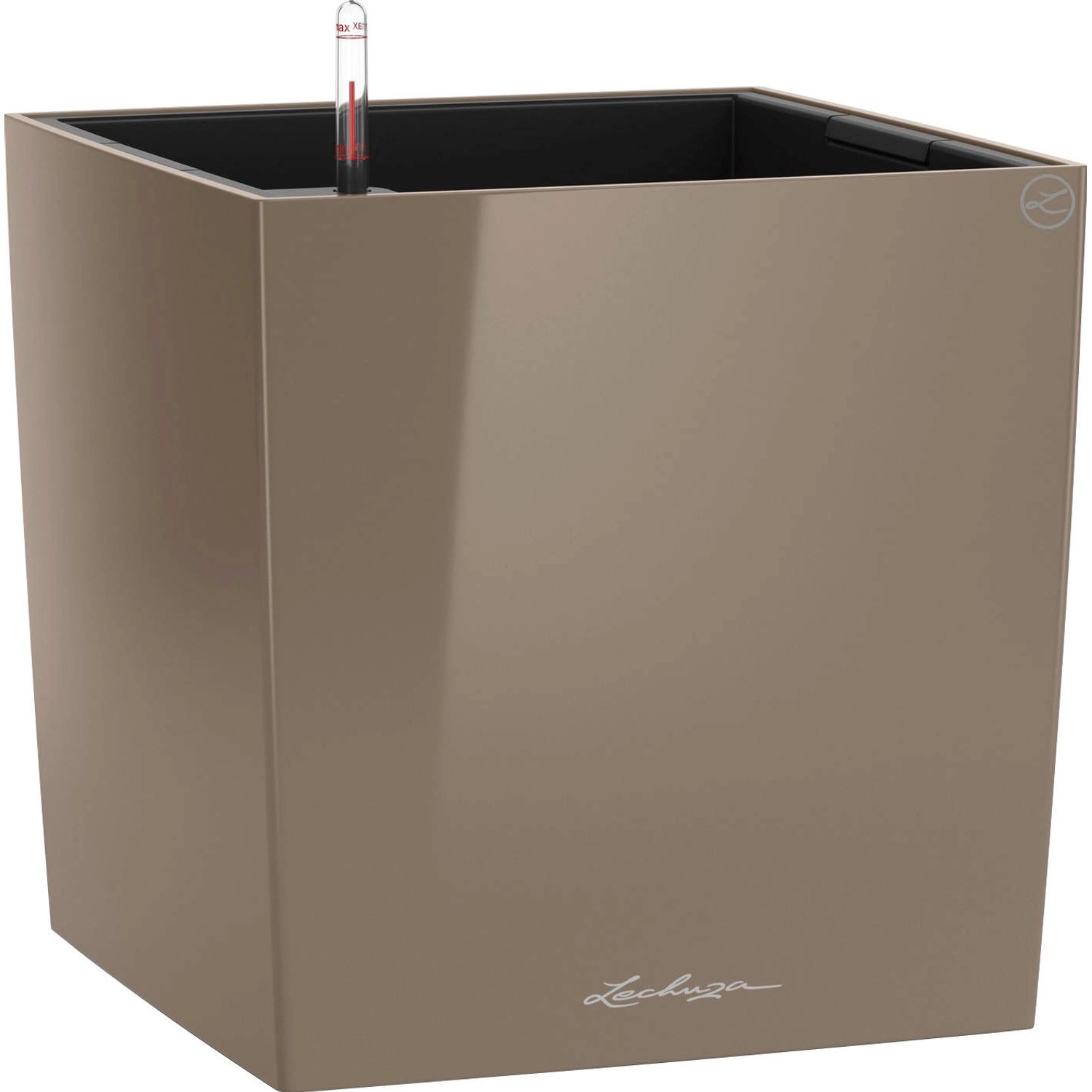 Lechuza Pflanzgefäß Cube Premium 40 cm x 40 cm Taupe hochglanz günstig online kaufen