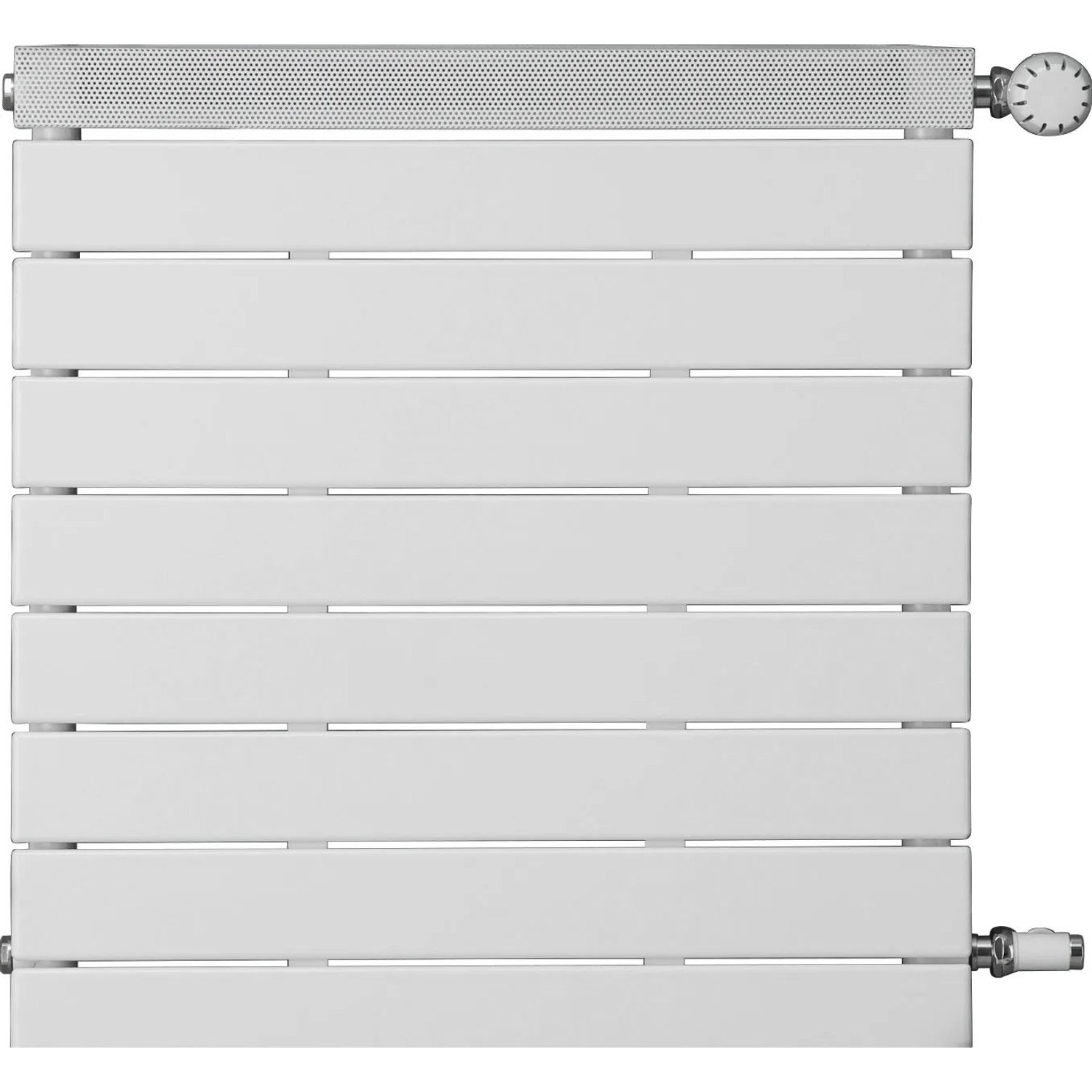 Weißer Ximax Badheizkörper PEP, 500x500 mm, 242 Watt. Paneelheizkörper für Bad oder WC.