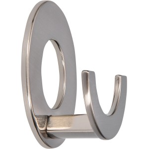 Siro Haken 2332, selbstklebend, Edelstahlfarbig glänzend, runder Garderobenhaken mit 2 Aufhängemöglichkeiten.