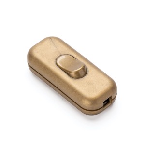 Goldener Orion Lightstyle Schnur-Zwischenschalter, 3-polig für Lampen und Leuchten.