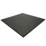 Schwarze Floordirekt Bodenschutzmatte 100x100 cm für Fitnessgeräte.