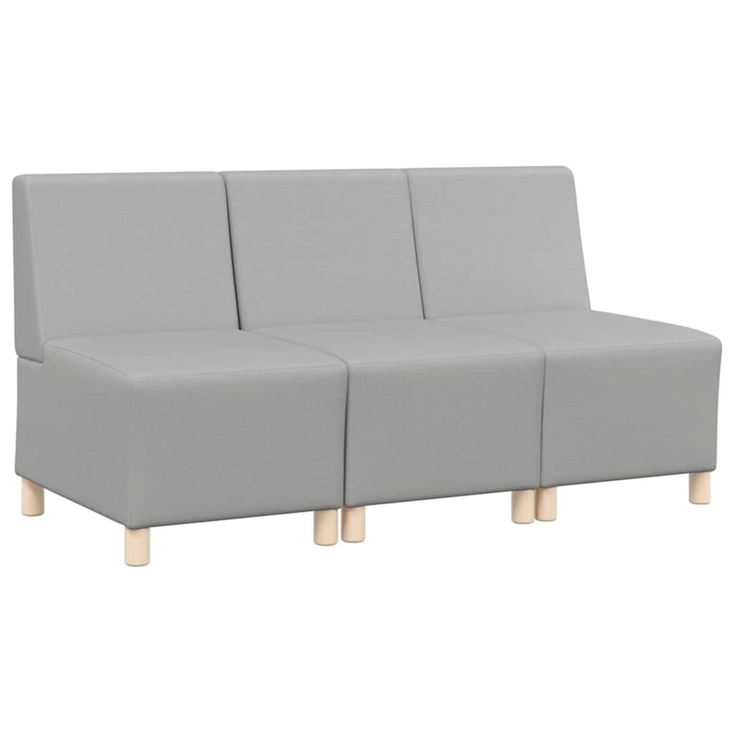 vidaXL Modulares Sofa ohne Armlehnen 3 Stk Wolkengrau 55 x 74 x 82 cm Stoff günstig online kaufen
