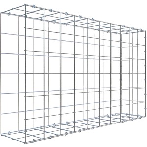 Gabiona Anbaukorb Typ 2, 60x100x20cm, Maschenweite 10x10cm, aus verzinktem Drahtgitter.