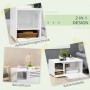 Weißer PawHut Katzenschrank, 2-in-1 Design als Katzentoilette, Beistelltisch oder Aufbewahrungsschrank. Wohnzimmerschrank.