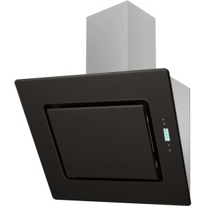 Schwarze PKM Kopffreihaube 9040/60BZ, Energieeffizienzklasse A, für die Wandmontage in der Küche.