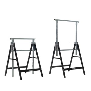 2er Set TRUTZHOLM Arbeitsböcke, 7-fach höhenverstellbar, bis 400 kg belastbar, Stahl, schwarz lackiert.