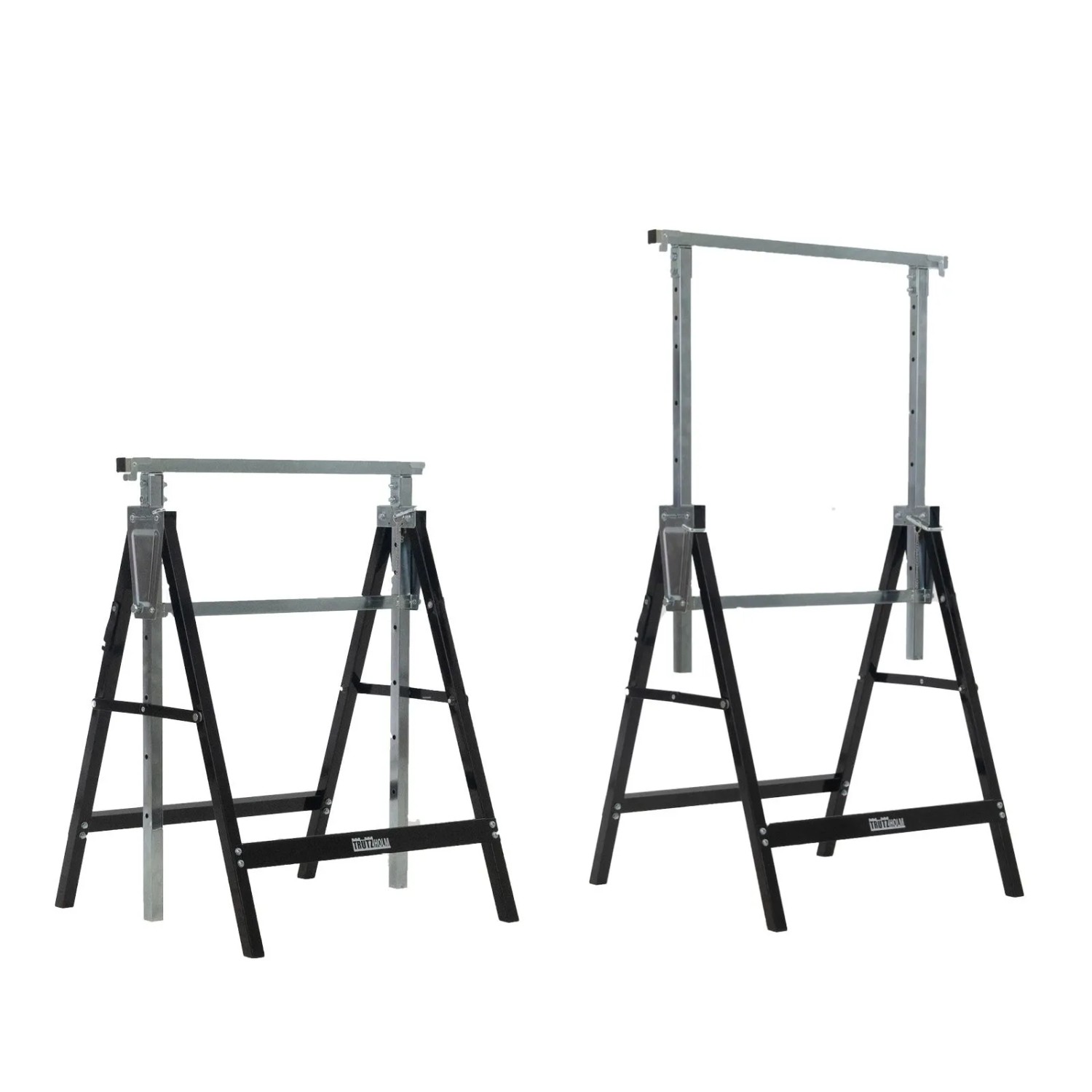 TRUTZHOLM 2x Arbeitsbock 7Fach Höhenverstellbar Bis 400 kg Stahl Lackiert Schwarz