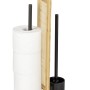 WENKO Stand WC-Garnitur Rivalta Allegre aus Rattan und Bambus mit WC-Bürste und Papierhalter.