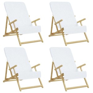 vidaXL Strandtücher 4 Stk Weiß 60x135 cm Stoff 400 g/m² 3157050