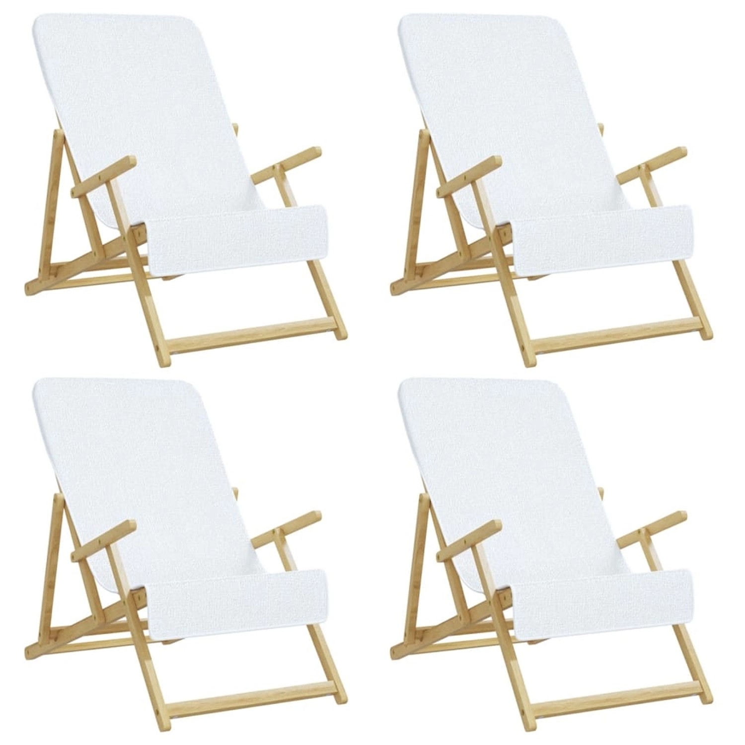 vidaXL Strandtücher 4 Stk Weiß 60x135 cm Stoff 400 g/m² 3157050