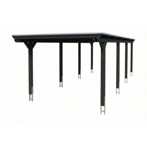 Skan Holz Carport Emsland Stahl-Dachplatten 340 cm x 846 cm Anthrazit