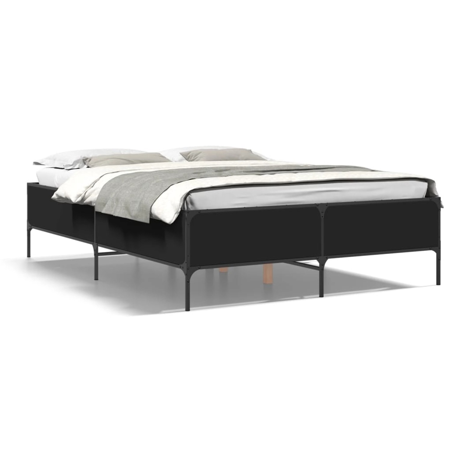 vidaXL Bettgestell Schwarz 120x200 cm Holzwerkstoff und Metall 3279802 günstig online kaufen