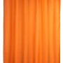 Orangefarbener Wenko Anti-Schimmel Duschvorhang Uni, 180x200 cm, mit Aufhängeringen.