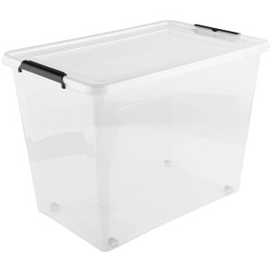 Based Box mit Deckel Action in Schwarz/Transparent ca. 80l
