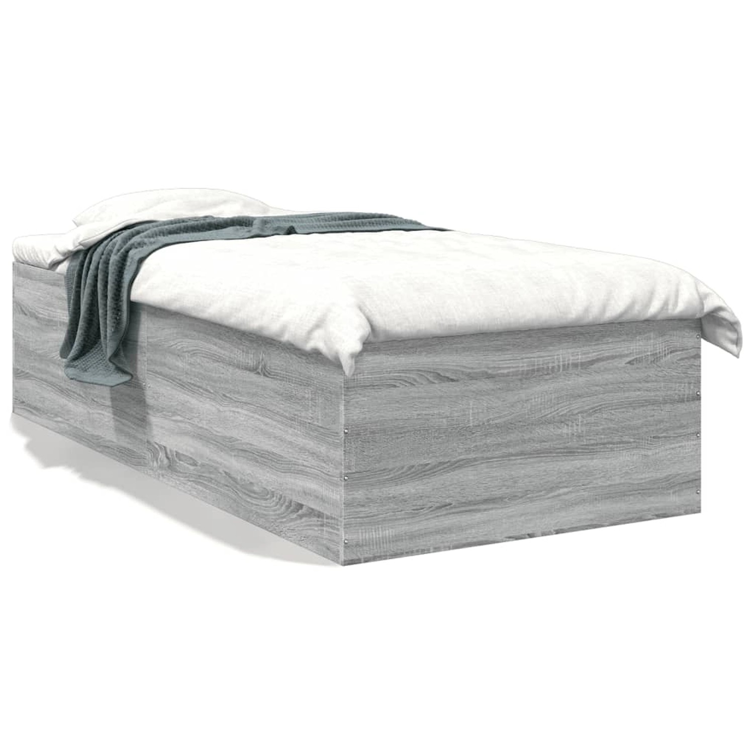 vidaXL Bettgestell Grau Sonoma 100x200 cm Holzwerkstoff 3280963 günstig online kaufen