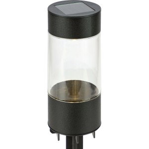 Solar-LED-Leuchte Corvara, 6er-Set, 19 cm, schwarz-transparent, mit Erdspieß.