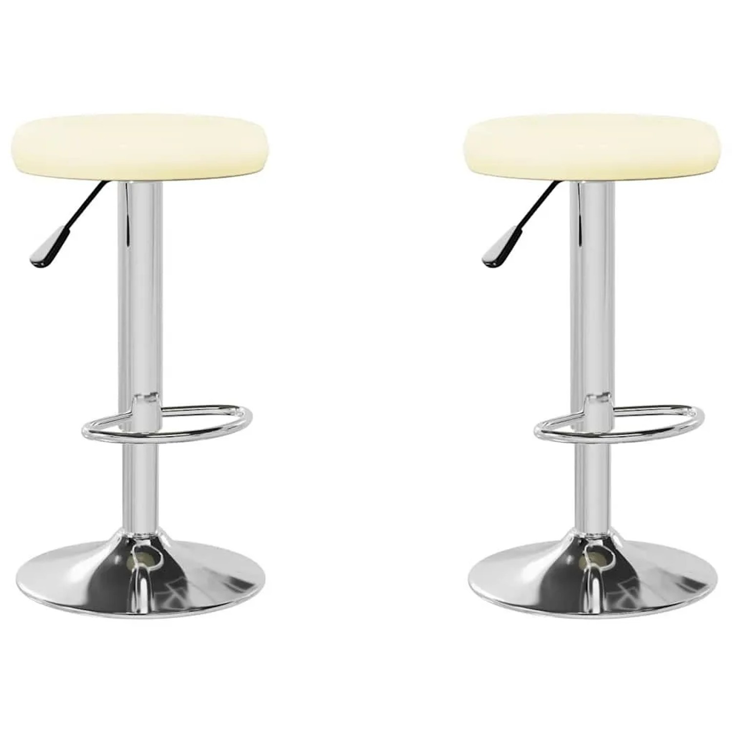 vidaXL Barhocker 2 Stk Creme Kunstleder 333101