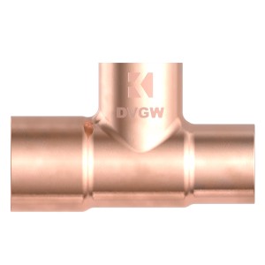 Kirchhoff Reduzier-T-Stück, 18x15x15 mm, 3 Muffen, blankes Kupfer für Lötfittings.