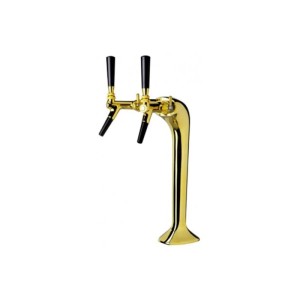 Ich-Zapfe Schanksäule Bierzapfsäule 2- Goldfarben Metall