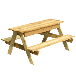 Holz4home Picknickbank für Kinder aus massivem Kiefernholz, ideal für den Garten.