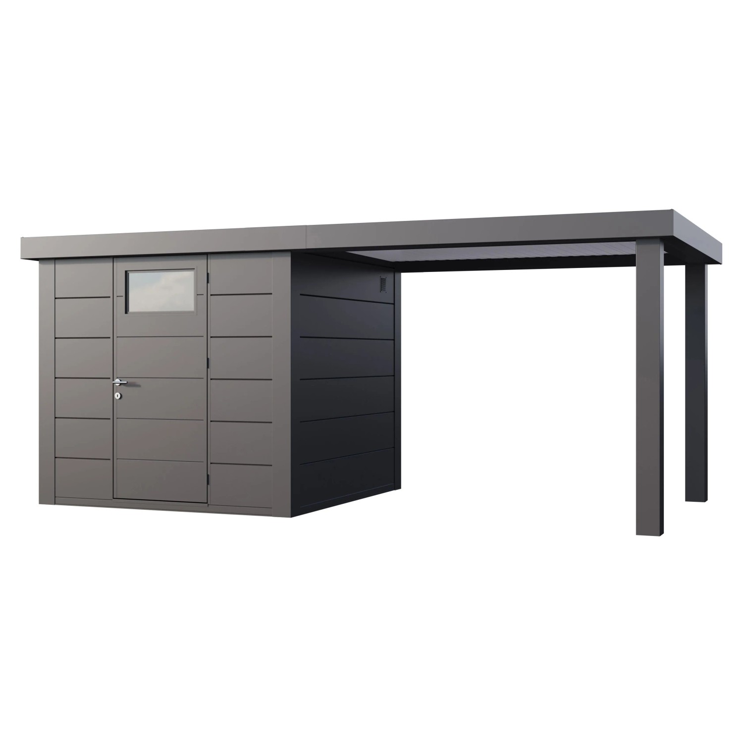 Gerätehaus Classico 2424 mit Offene Lounge L Rechts 522 cm x 238 cm Anthraz günstig online kaufen