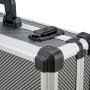 Detailaufnahme: LUX Aluminium Werkzeugkoffer mit Verschluss und Kantenschutz.