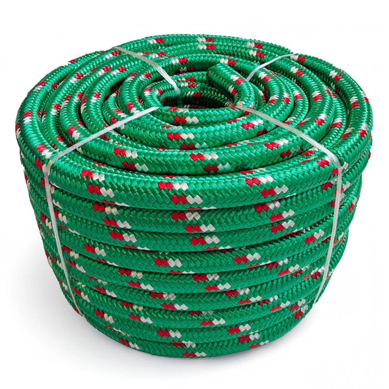 Floordirekt Polypropylen Seil K2 Reißfest Universal Grün-Rot Ø 6 mm Länge 50 m