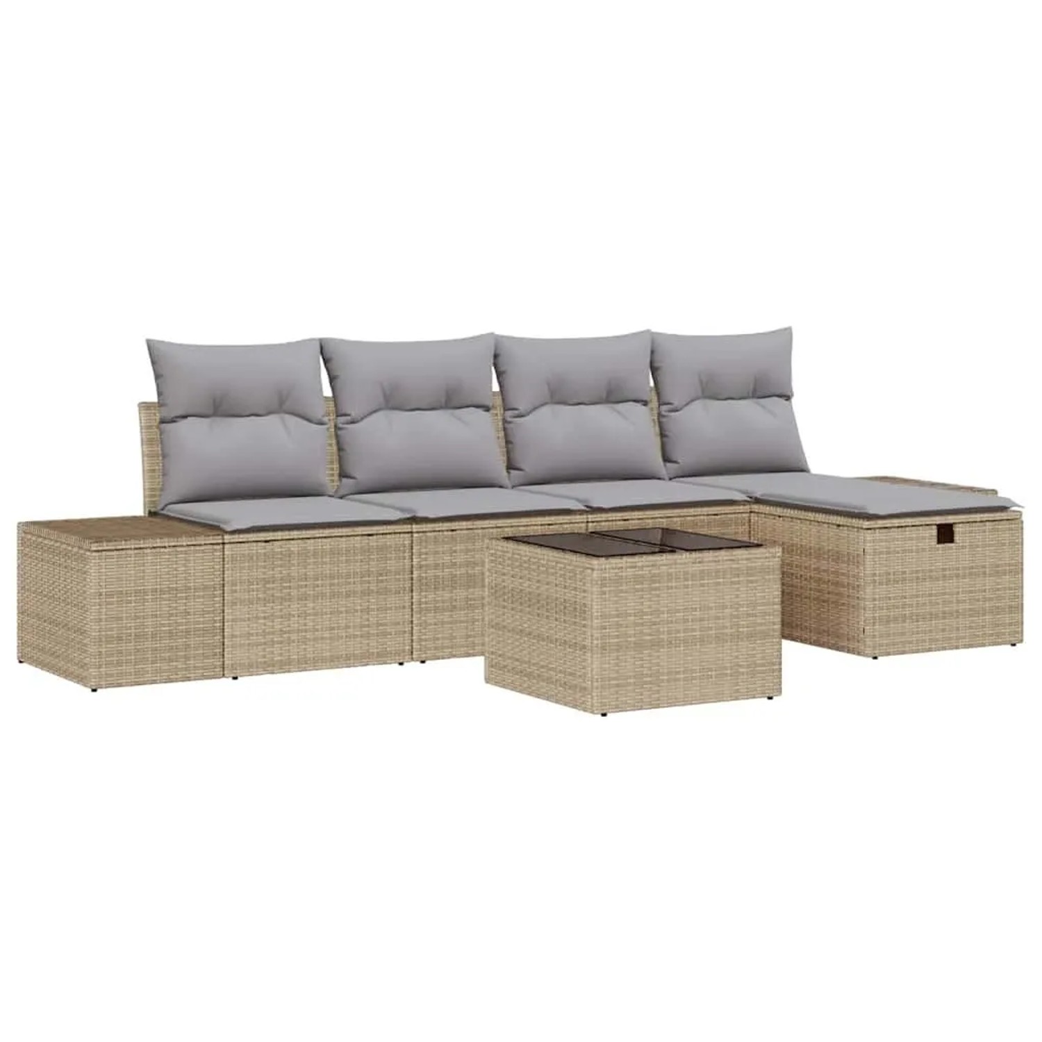 vidaXL Sofa Set mit Kissen 5-Tlg Poly-Rattan 3360701 günstig online kaufen