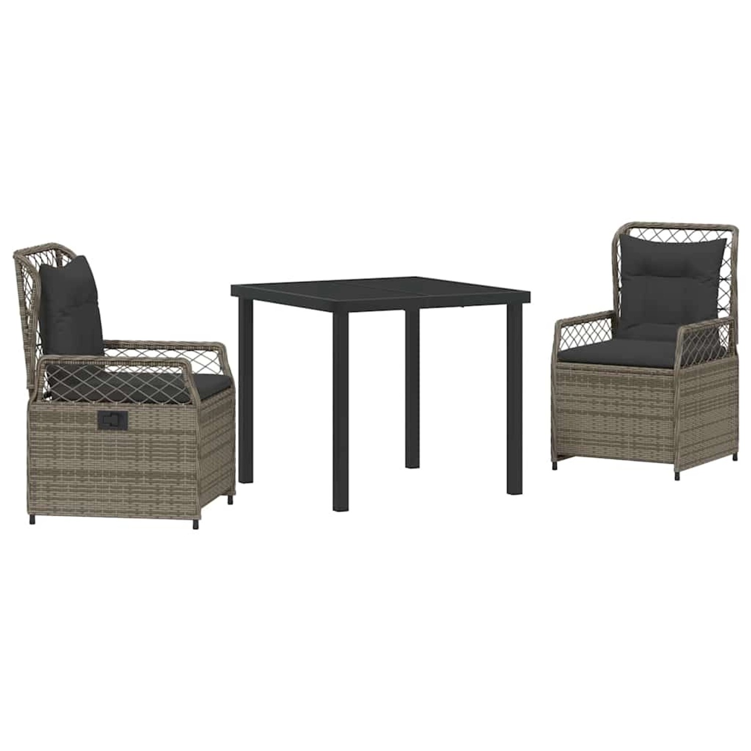 vidaXL Garten Essgruppe 3-Tlg Grau Poly Rattan 3380995 günstig online kaufen