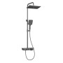 Emke Duschsystem mit Thermostat, Handbrause und Wasserfall-Auslauf in Anthrazit Matt.