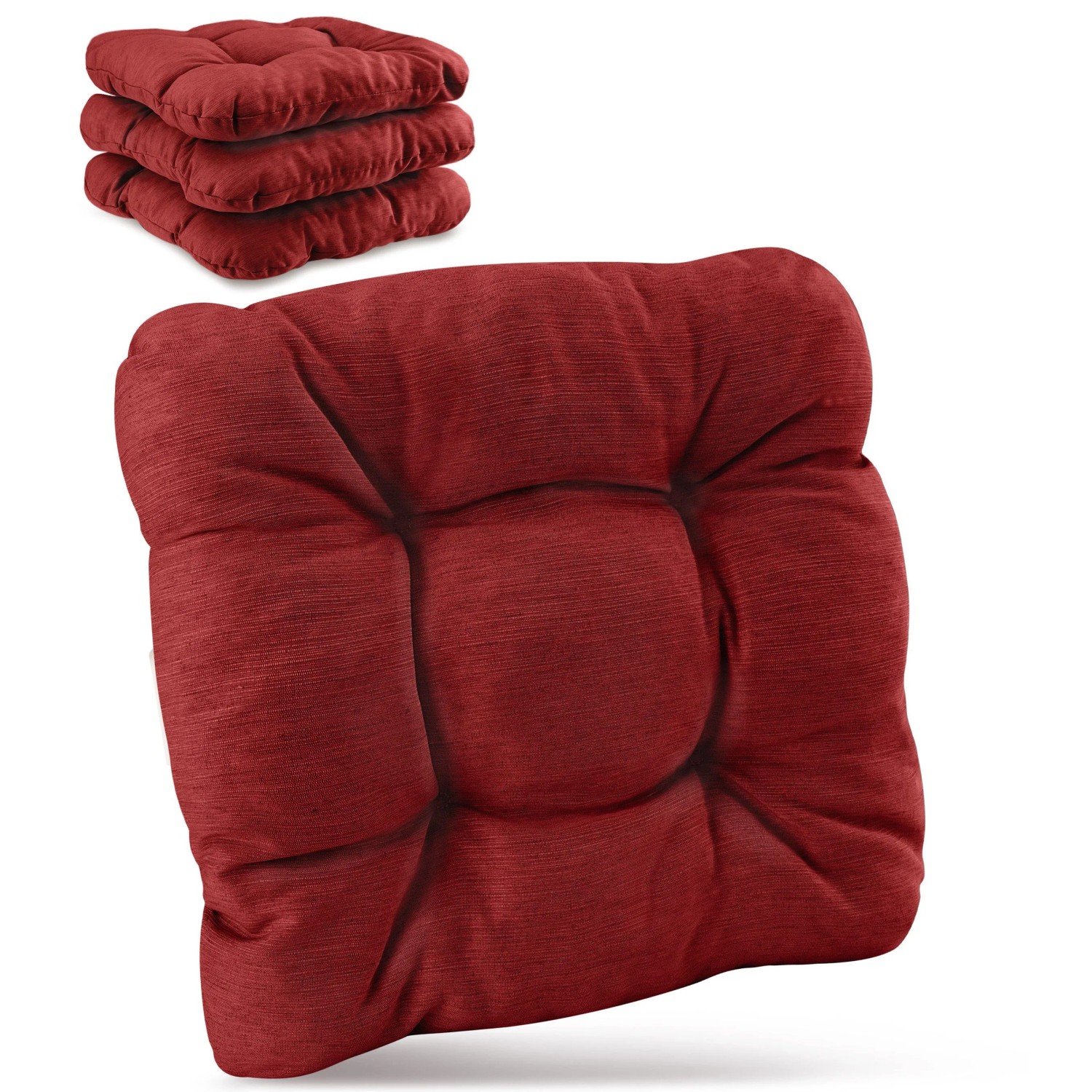 Beautissu HighLux SK Stuhlkissen 40x40x8cm Rot 4tlg günstig online kaufen